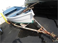 WOODEN ROWBOAT WITH TRAILER