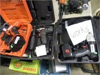 3 CORDLESS DRILLS IN CASES