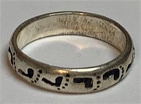 Size 7 Sterling Silver Footprint Ring