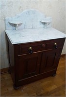 ANTIQUE MARBLE TOPPED WASHSTAND