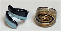 Two Dichroic Glass Rings