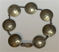 1943 Silver 3 Pence Bracelet - 7 Coins
