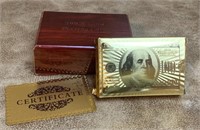 .999 Gold Playing Cards in Box with Certificate