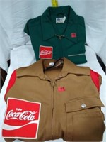Vintage 70's Coke Jackets, Tan size 44, Green size