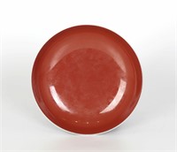 Chinese Copper Red Monochrome Dish