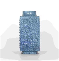 Chinese Blue Glazed Zong Form Vase
