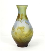 Galle Tri-Color Art Glass Vase