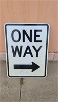 Steel one way traffic sign