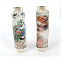 Two Chinese Reverse Painted Glass Snuff Bottle