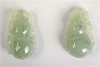 Pr Chinese Natural Icy Jadeite Double Gourds