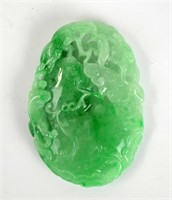 Large Natural Green Jadeite Pendant