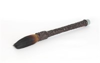 Chinese Carved Zitan Handle Brush Pen