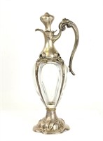 Art  Nouveau Silver Crystal Ewer