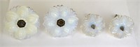 Two Pr Tiffany Style Glass Opalison Flowers