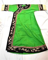 Chinese Silk Embroidered Green  Lady Robe