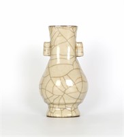 Chinese Crackle Vase w. Handles