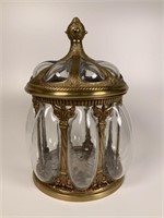 Glass & brass lidded jar