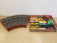 Large lot of HO Train rolling stock & roundhouse