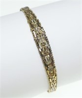 Sterling silver 7.5" two-tone bracelet