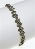 Sterling silver 7.5" marcasite bracelet