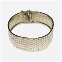 Sterling silver 7.25" Italian bracelet, .75" wide