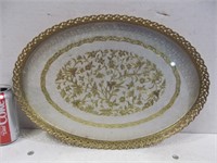 Gold rimmed oval tray