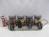 Canister jars in carrying tray
