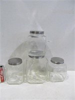 Heavy glass large mouth canister set