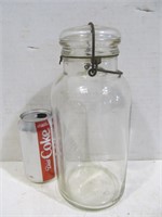 Tall glass canister jar