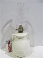 Large pottery oil lamp, will not ship