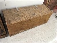wood box w/handles, 48x17x18