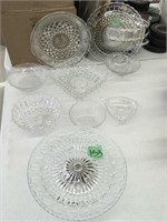 glass serving trays/bowls, more