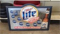 Miller lite hockey beer sign.