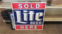 Miller lite beer sign.