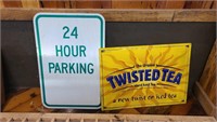 Twisted tea and 24-hour traffic sign