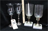 Beautiful candlesticks, silver and marble base
