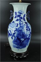Chinese Export Blue and White Vase Form Lamp
