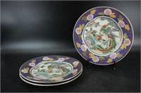 3 Chinese Imari Enamel Porcelain Plates