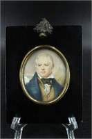 Hand Painted Miniature Portrait Sir Walter Scott