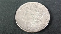 1887 Morgan silver dollar