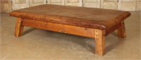 Continental Leather Clad Vaulting Table Bench