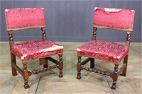 Pair of 19th C English Elizabethan Court Chairs