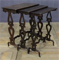Set of 3 English 19th C Rosewood Nesting Tables