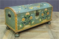 A Continental Painted Dome Top Trunk