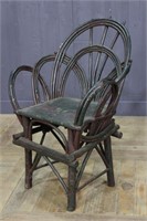 Early 20th C Rustic Twig Back Child's Chair