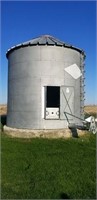 METAL GRAIN BIN, 14 FT. X 12,  WITH AERATION FLOOR