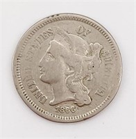 1866 III Cent Nickel
