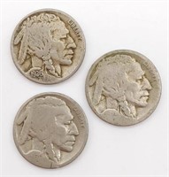 1930 and 1936 Buffalo Nickels and One Unknown