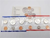 1992 Uncirculated Coin Set D and P Mint Marks
