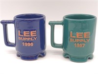 (2) Frankoma C1 Lee Supply Promotional Mugs